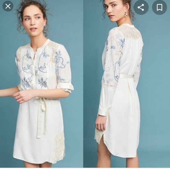 Anthropologie Dresses & Skirts - Anthropology/Tiny Amarante floral Embroidery dress